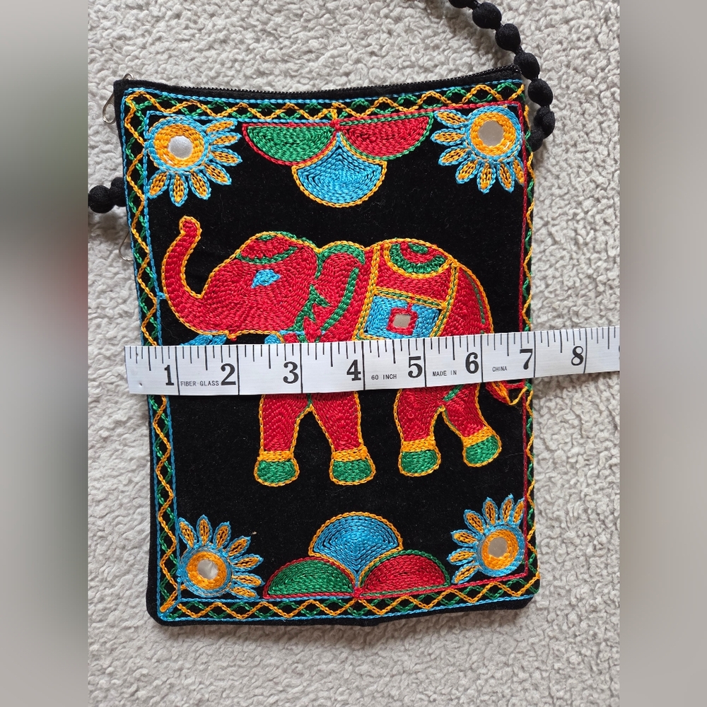 Elephant Threadwork Crossbody Bag - image 5